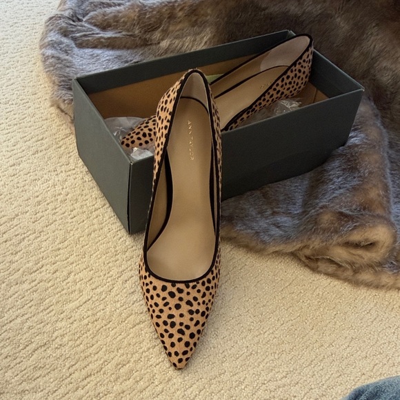 Ann Taylor Tan and Black Spotted Heels - Picture 4 of 4
